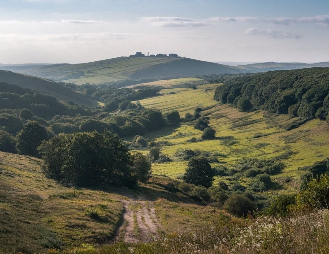 Wooded valley track in the North York Moors, similar to the Derwent woods at Forge Valley