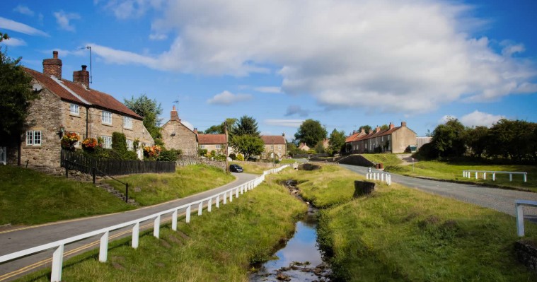 Stone cottages in a village on the southern edge of the North York Moors