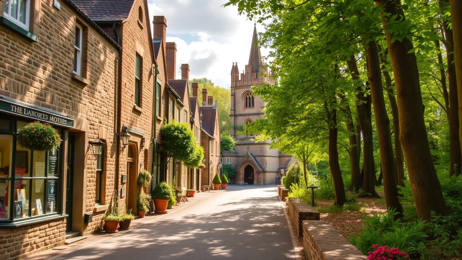 A quiet Yorkshire market town street or a sunlit forest trail in the North York Moors