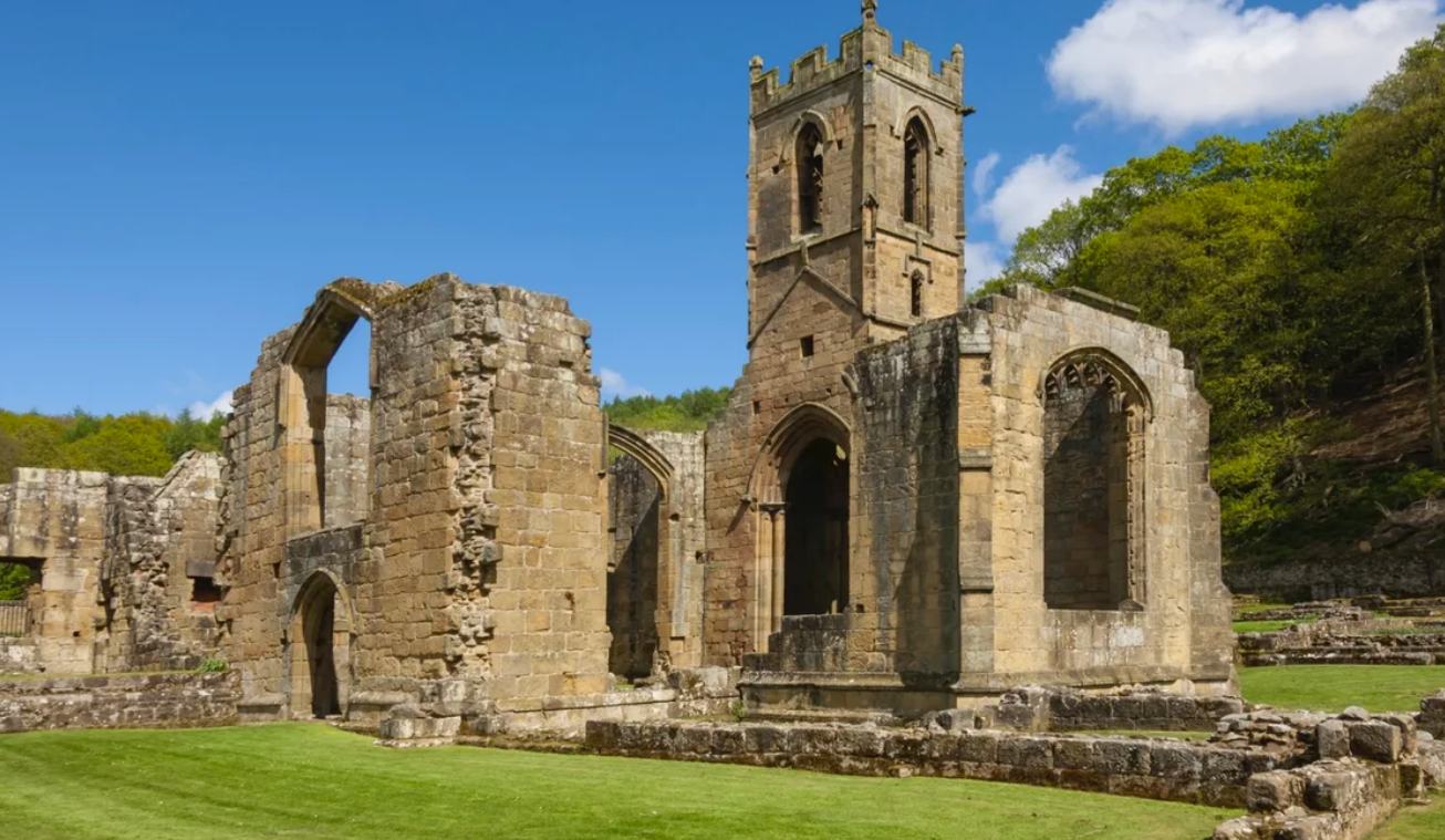 The medieval church and monastic ruins at Mount Grace Priory near Osmotherley